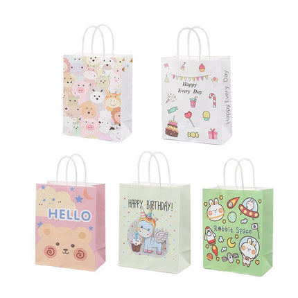 50PCS Colourful Kraft Paper Gift Bags Reusable Party Favor Bags for School Events - BDLW-18*9*23cm.