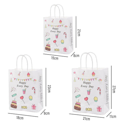 50PCS Colourful Kraft Paper Gift Bags Reusable Party Favor Bags for School Events - BDLW-18*9*23cm.