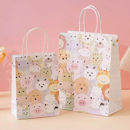 50PCS Colourful Kraft Paper Gift Bags Reusable Party Favor Bags for School Events - BDLW-18*9*23cm.