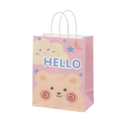 50PCS Colourful Kraft Paper Gift Bags Reusable Party Favor Bags for School Events - BDLW-18*9*23cm.