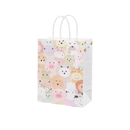 50PCS Colourful Kraft Paper Gift Bags Reusable Party Favor Bags for School Events - BDLW-18*9*23cm.