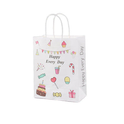 50PCS Colourful Kraft Paper Gift Bags Reusable Party Favor Bags for School Events - BDLW-18*9*23cm.