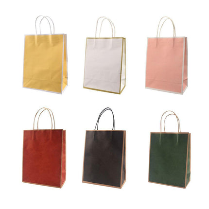 Gift Kraft Paper Bags for Packaging and Takeaway 50PCS - Black-27*32*11cm.