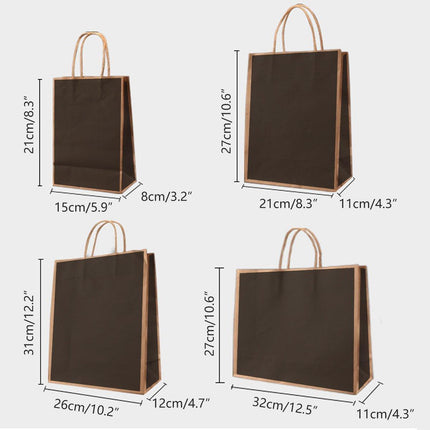 Gift Kraft Paper Bags for Packaging and Takeaway 50PCS - Black-27*32*11cm.