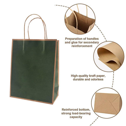 Gift Kraft Paper Bags for Packaging and Takeaway 50PCS - Black-27*32*11cm.
