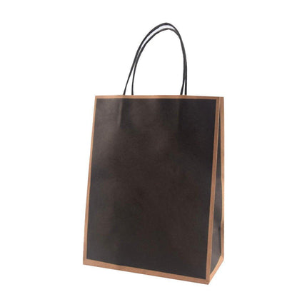 Gift Kraft Paper Bags for Packaging and Takeaway 50PCS - Black-27*32*11cm.