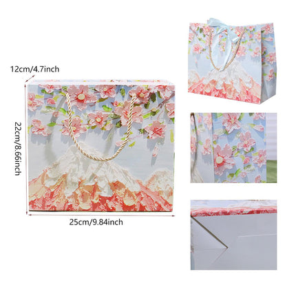 50PCS Cloud Mountain Petals Cream Wind Stereo Oil Painting Paper for Gift Wrapping - B.