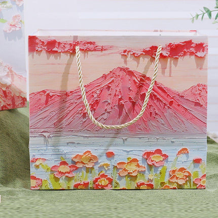 50PCS Cloud Mountain Petals Cream Wind Stereo Oil Painting Paper for Gift Wrapping - B.