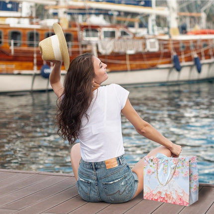 50PCS Cloud Mountain Petals Cream Wind Stereo Oil Painting Paper for Gift Wrapping - B.