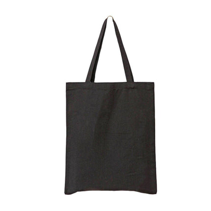 5PCS Canvas Tote Bag Cotton Blank DIY Shopping Shoulder Bags - Black 30*35cm.