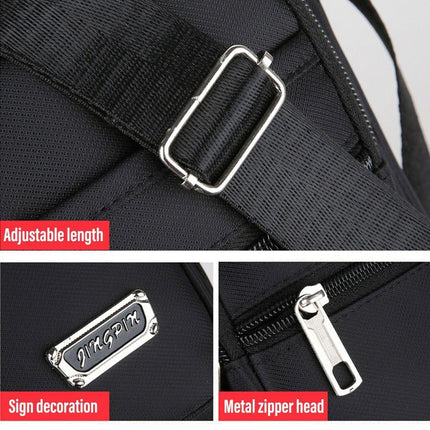 Mens Crossbody Shoulder Bag Travel Messenger Bag Casual Handbag for Boys and Men - Brown-6 zippers.