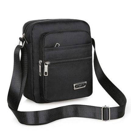 Mens Crossbody Shoulder Bag Travel Messenger Bag Casual Handbag for Boys and Men - Brown-6 zippers.