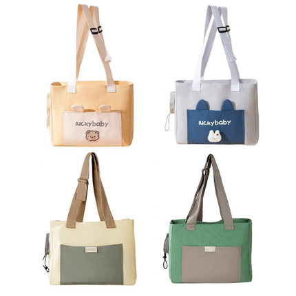 Portable Breathable Adjustable Crossbody Pet Carrier Bag Large Capacity for Pet - Beige.
