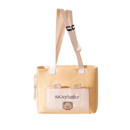 Portable Breathable Adjustable Crossbody Pet Carrier Bag Large Capacity for Pet - Beige.