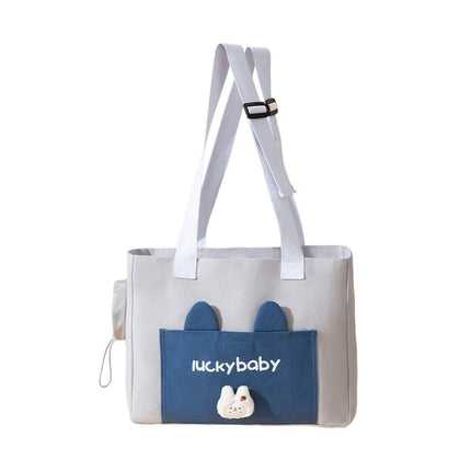 Portable Breathable Adjustable Crossbody Pet Carrier Bag Large Capacity for Pet - Beige.