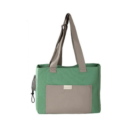 Portable Breathable Adjustable Crossbody Pet Carrier Bag Large Capacity for Pet - Beige.