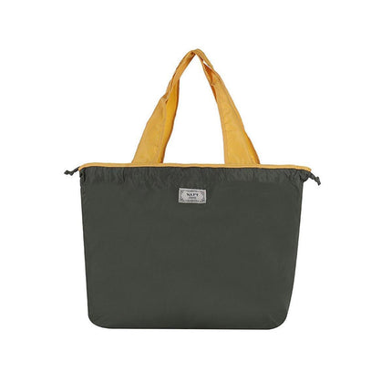 Ultra-Light Foldable Large Capacity Portable Shopping Bag with Drawstring Mouth - Fluorescent Green - S.