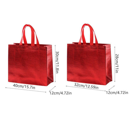 25PCS Embossed Non-Woven Tote Bag Fashion Shopping Gift Packaging Bag - Gold-40*30*12cm.