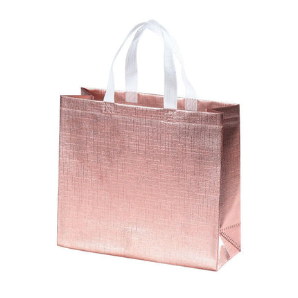 25PCS Embossed Non-Woven Tote Bag Fashion Shopping Gift Packaging Bag - Gold-40*30*12cm.