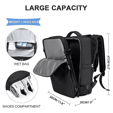 Waterproof Travel Backpack Outdoor Sports Shoulder Bag Hiking Camping Daypack - Grey.