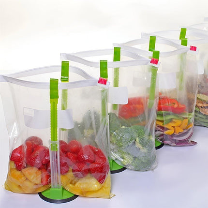 8PCS Kitchen Bag Holder Stand Plastic Storage Rack Food Storage Bag Organizer.