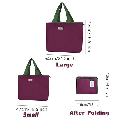 Ultra-Light Foldable Large Capacity Portable Shopping Bag with Drawstring Mouth - Lake Blue - L.