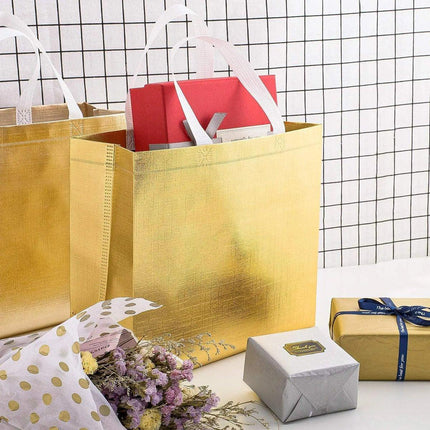 25PCS Embossed Non-Woven Tote Bag Fashion Shopping Gift Packaging Bag - Red-40*30*12cm.