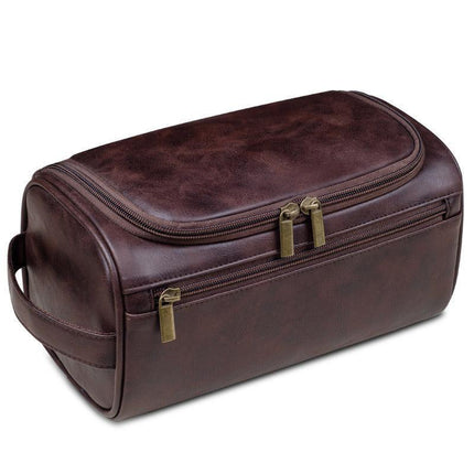 Large Capacity Waterproof Travel Toiletry Bag Cosmetic Organizer Multifunctional - Red Brown.