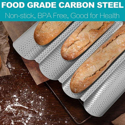 Non-stick French Baguette Pan Bread Baking Mould Loaves Mold Cooking Steel Tray.