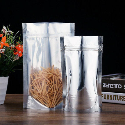 Clear Aluminum Foil Mylar Stand Up Retail Bags Zip Lock Pouches Pouch Packaging - 20*30+4CM-50PCS.