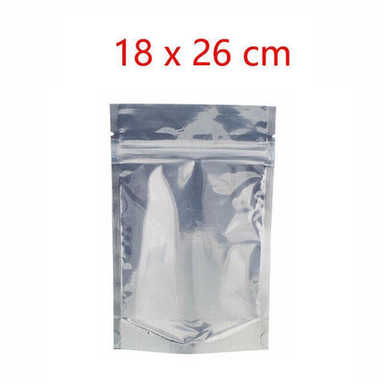 Clear Aluminum Foil Mylar Stand Up Retail Bags Zip Lock Pouches Pouch Packaging - 20*30+4CM-50PCS.
