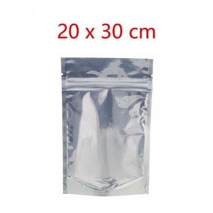 Clear Aluminum Foil Mylar Stand Up Retail Bags Zip Lock Pouches Pouch Packaging - 20*30+4CM-50PCS.