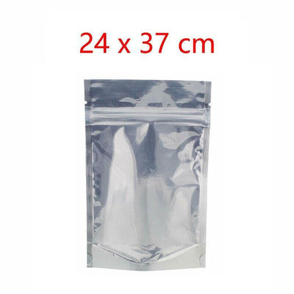 Clear Aluminum Foil Mylar Stand Up Retail Bags Zip Lock Pouches Pouch Packaging - 24*37+4CM-50PCS.