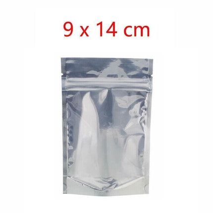 Clear Aluminum Foil Mylar Stand Up Retail Bags Zip Lock Pouches Pouch Packaging - 9*14+3CM-50PCS.