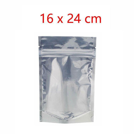 Clear Aluminum Foil Mylar Stand Up Retail Bags Zip Lock Pouches Pouch Packaging - 9*14+3CM-50PCS.