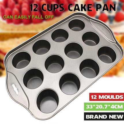 12 Cups Individual Mini Cheesecake Pan with Loose Base.