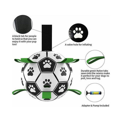 Interactive Pet Football Dog Toys Grab Tabs Outdoor Training Soccer Chew Balls.