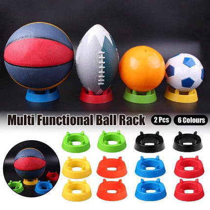 2PCS Football Basketball Volleyball Storage Stand Multi-Functional Ball Holder - Black.