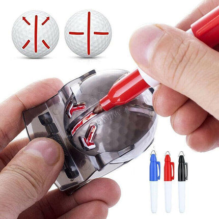 Sports Alignment Golf Ball Marker 3 Line Tool Drawing Liner Set Stencil Au Stock - Black.
