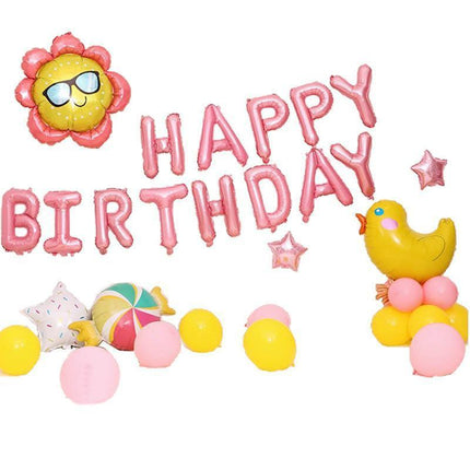 45-50 Pcs Happy Birthday 3D Unicorn Decoration Balloons Diy Decor Party Set - 02.
