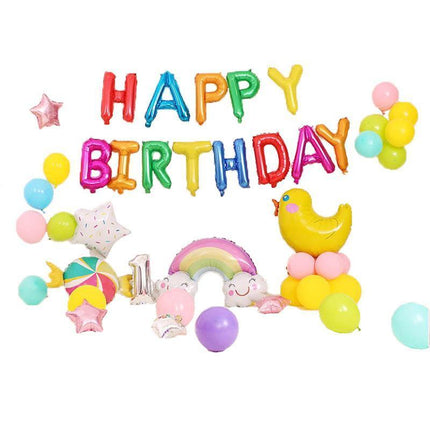 45-50 Pcs Happy Birthday 3D Unicorn Decoration Balloons Diy Decor Party Set - 03.