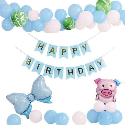 45-50 Pcs Happy Birthday 3D Unicorn Decoration Balloons Diy Decor Party Set - 03.