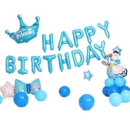 45-50 Pcs Happy Birthday 3D Unicorn Decoration Balloons Diy Decor Party Set - 03.