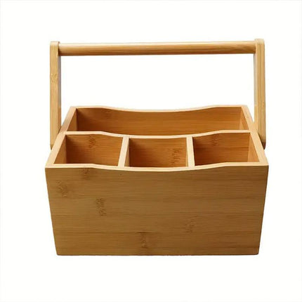 Portable Bamboo Storage Box Fruit Basket Organizer Multi Purpose Storage Basket.