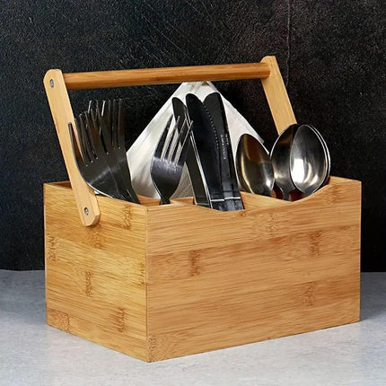Portable Bamboo Storage Box Fruit Basket Organizer Multi Purpose Storage Basket.