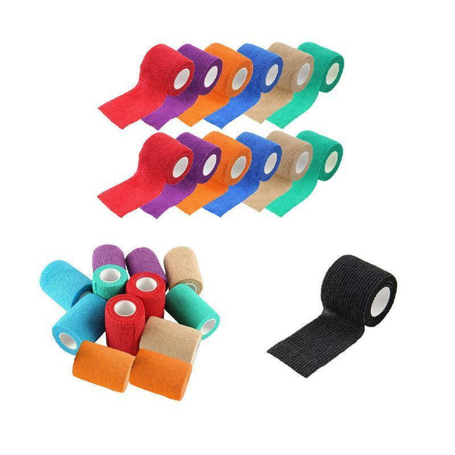 12 Pack Self Adhesive Cohesive Wrap Bandage for Pets and Everyday Protection - 12PCS(10CM*4.5M).