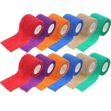 12 Pack Self Adhesive Cohesive Wrap Bandage for Pets and Everyday Protection - 12PCS(5CM*4.5M).