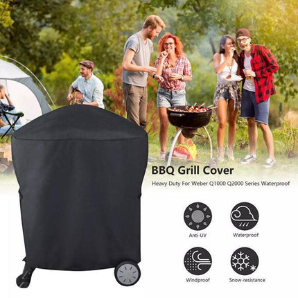 Cart Grill Cover Waterproof Protector For Weber Q200 Series 7113 Bbq Black Au.