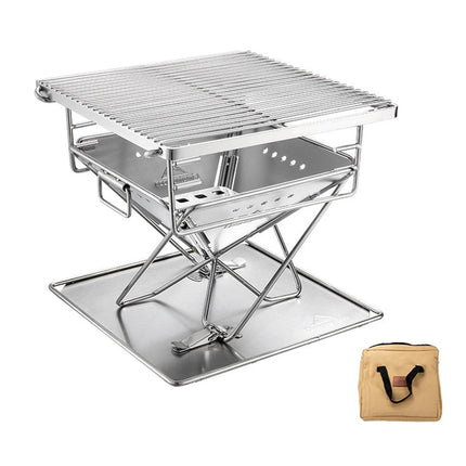 Camping Stainless Steel Collapsible Barbecue Grill Portable Outdoor BBQ Grill.