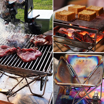 Camping Stainless Steel Collapsible Barbecue Grill Portable Outdoor BBQ Grill.